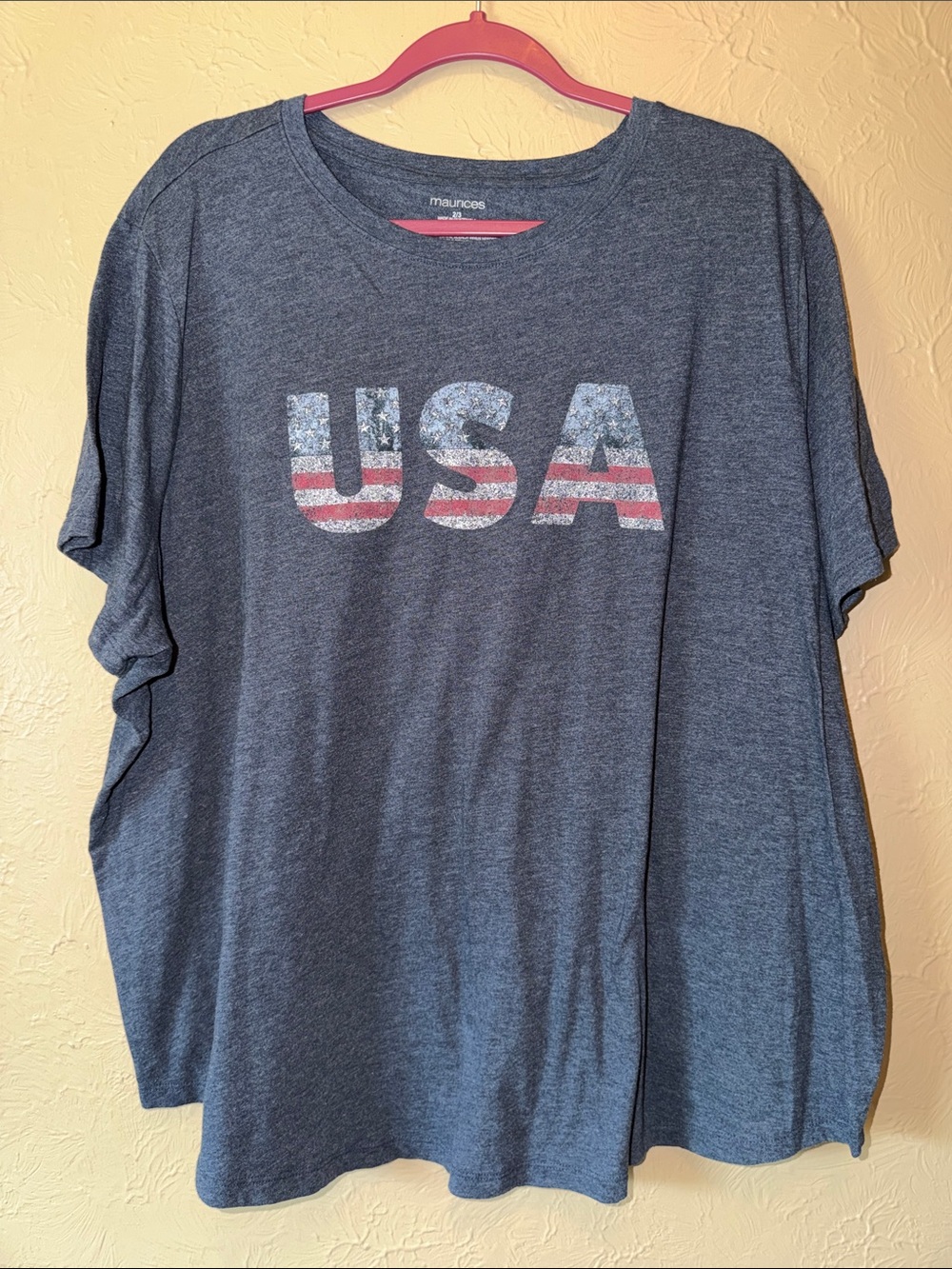 Maurice’s plus 2/3 USA Graphic Tee - Heather Navy never worn